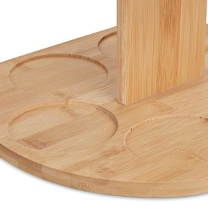 El botellero de bambú tiene capacidad para 2 botellas y 4 copas altas para los <span class=keywords><strong>regalos</strong></span> de los <span class=keywords><strong>amantes</strong></span> <span class=keywords><strong>del</strong></span> <span class=keywords><strong>vino</strong></span> para cenas de Bar de mesa - Product Image 3