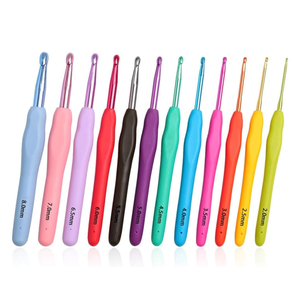 Crochets en aluminium à manche en plastique souple TPR de 2,0 mm à 10,0 mm, vente en gros, offre spéciale, pour tricot, loom, outils d'artisanat DIY, kit de tissage - Product Image 1