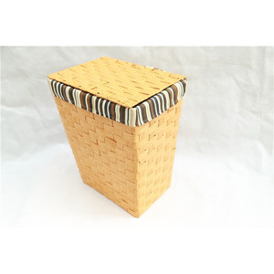 <b>Wicker</b> <b>Laundry</b> <b>Basket</b> Rectangle With Lid Cotton Liner Washable Storage Organizer For Bathroom Clothes - Product Image 2