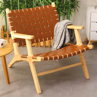 Fauteuils de salon rétro minimalistes tissés de style nordique EaseNeat pour balcon et salon