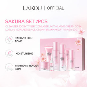 Ensemble <span class=keywords><strong>de</strong></span> soins <span class=keywords><strong>de</strong></span> la peau LAIKOU Japan Sakura sans cruauté, 7 pièces, essentiels pour le <span class=keywords><strong>soin</strong></span> du visage des femmes, ensemble éclaircissant, ensemble <span class=keywords><strong>de</strong></span> soins <span class=keywords><strong>de</strong></span> la peau naturel au sakura - Product Image 2