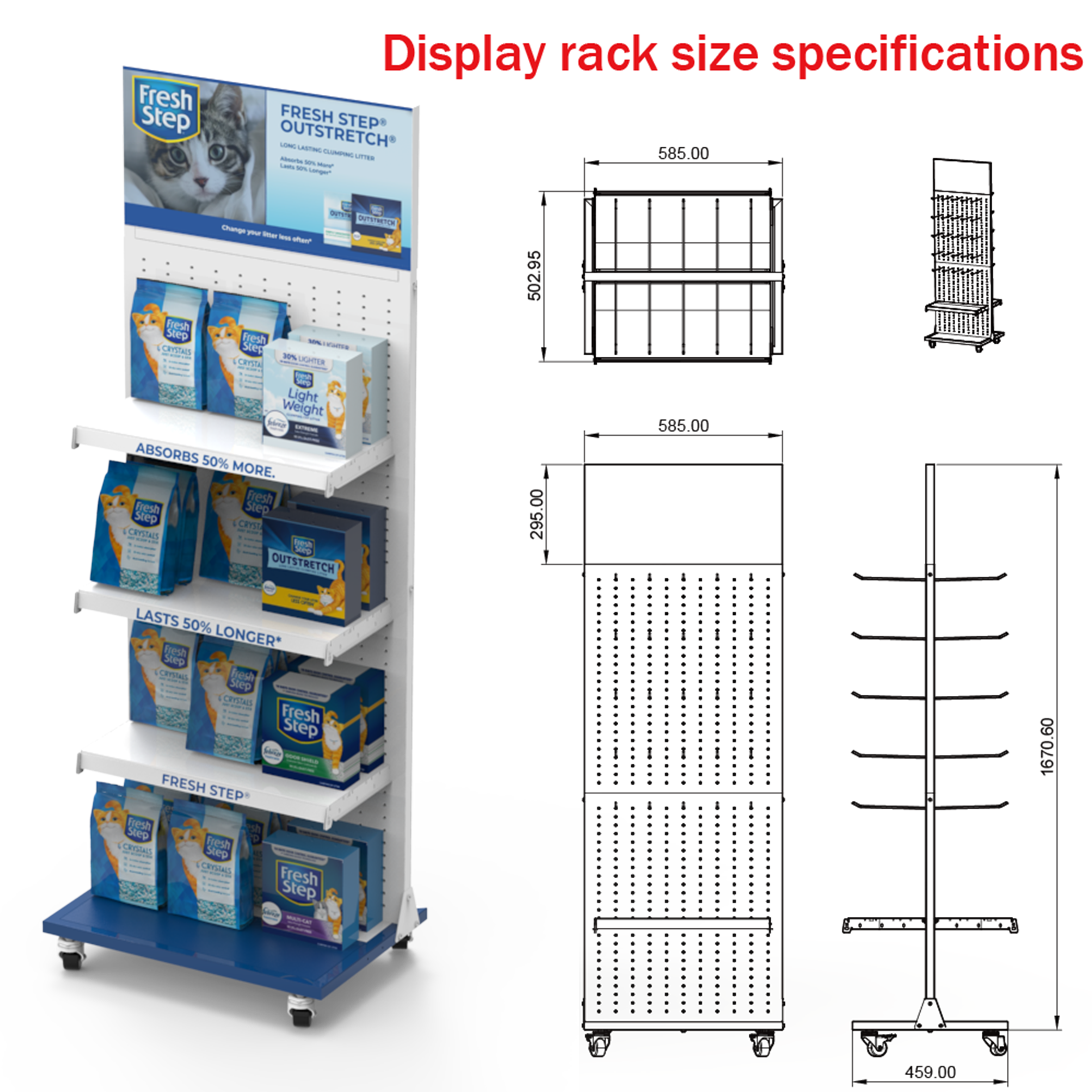 Apache Customized Modern for Metal Floor Standing Pet Cat Litter Display Stand for Supermarkets and Pet Stores — view 2