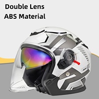 Casque de moto ouvert de haute qualité en ABS avec double visière et lentille intérieure réglable anti-buée confortable