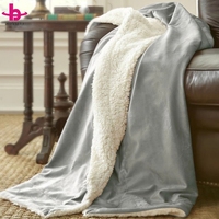 Luxuriöse Schlichte Seidige Nerz-Fleece-Sherpa-Decke Superweiche Hochdichte Jacquard-Fleece-Überwurfdecke für Sofa Winter Dicke Warme Plüschdecke