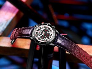 REWARD RD83011M 2025 Nuevo Reloj Deportivo de Cuarzo para Hombre, Correa de Cuero Genuino, Resistente al Agua 30m, Luminoso - Product Image 5