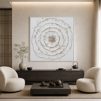 Vente chaude Moderne De Luxe Abstrait Géométrique Dart Style Peinture Blanc Pur avec 3D Texture Épaisse pour Salon Mur Art