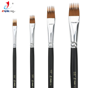 Pinceaux professionnels en bois à manche court en forme de peigne, 4 pièces, pour peinture acrylique, huile et aquarelle - Product Image 1