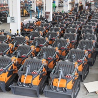 Mini Skid Steer Loader Listrik, Compact Loader dengan Bucket 0.12m3, Kapasitas 250kg, Peralatan Konstruksi