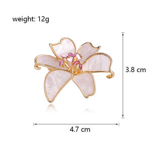 Broche de Flor de Lirio de Aleación Chapado en Oro con Cristales, Botones de Diamantes de Imitación, Dijes Personalizados, Adornos para Joyería DIY, Compromiso y Boda - Product Image 5