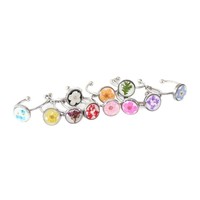 Cincin Resin Epoksi Bunga Kering, Perhiasan Bunga Asli Berlapis Emas/Perak Stainless Steel yang Dapat Disesuaikan