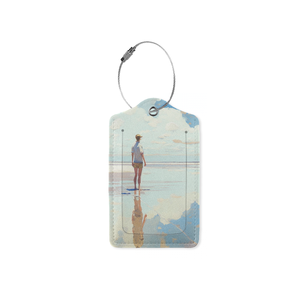 Étiquettes à bagages personnalisables en cuir PU avec anneau en métal étiquette nominative et logo pour valises cadeau - Product Image 1