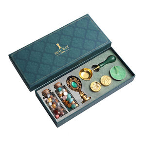 DIY <b>Wedding</b> Decorative Gift Craft Fire Lacquer Seal Wooden Handle Seal Stamp Set with Custom Logo - Product Image 6