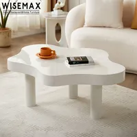 WISEMAX-muebles nórdicos INS para sala de estar, mesa central de madera blanca, pequeña, para apartamento, mesa de centro