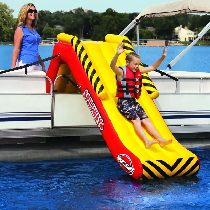 Scivolo gonfiabile lungo scivolo galleggiante in PVC per pontile per barca Yacht scivolo per pontone d'acqua