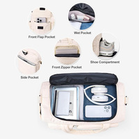 Sac de voyage en nylon matelassé de luxe personnalisé avec logo, grande capacité pour femme, sac de sport avec compartiment à chaussures, sac de week-end, OEM ODM