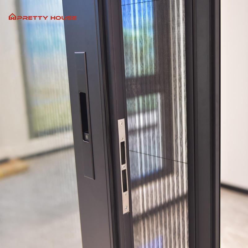 Double Stack Door NFRC CSA Wind Resistant Double Glazed Aluminum Stack Door Thermal Break ...