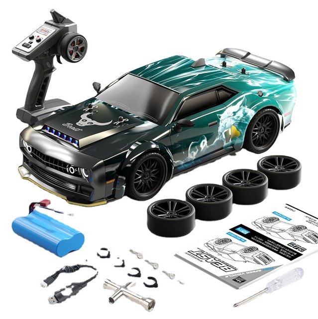 1/16 RC Drift Car With LED Lights 4WD Electric High Speed Racing Remote Control Monster Truck Gift