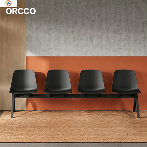 Silla de Espera de Plástico PP para Oficina, Escuela, Hospital, Clínica, Biblioteca, Recepción, con Carcasa de Plástico Negro - Product Image 1