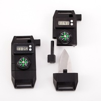 Bracelet de survie multifonctionnel 7-en-1 tressé à la main TOMITOMO avec boussole, montre électronique et corde pour le camping et la randonnée en extérieur