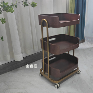 Carrito de Salón de Belleza Moderno de Alta Gama con Estante Móvil con Cajones, Construcción de Madera Sólida para Peluquería y Baño - Product Image 5