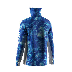 Camisa de Pesca Híbrida para Hombre con Máscara Facial Integrada y Paneles de Malla Ventilada para Clima Cálido, Pesca y Ciclismo - Product Image 4