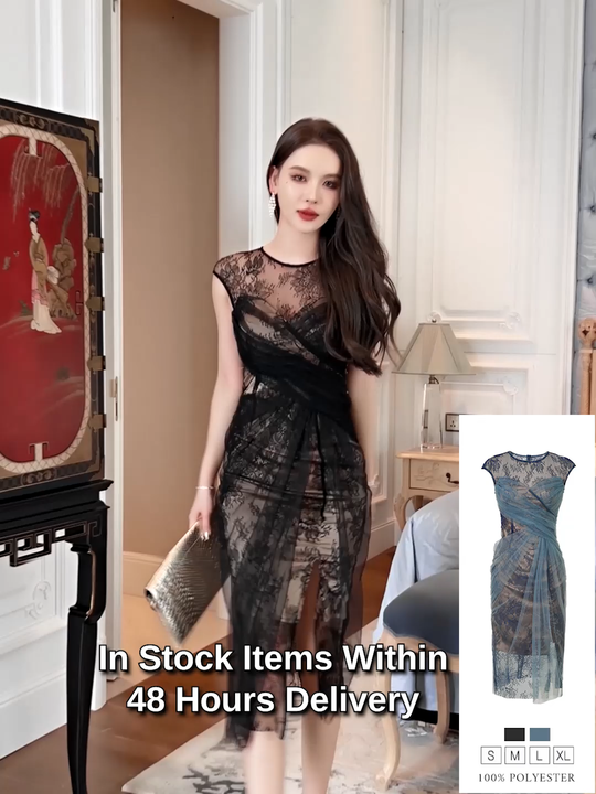 ZYHT 10553 See Through Clothing Floral Lace Double Layer