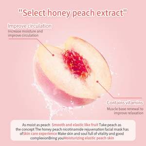 Masque facial VEZE, soin de la peau, hydratation intense, nourrissant, peau lisse, blanchissant, éclaircissant, nicotinamide, masque facial à la pêche - Product Image 5