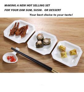 Fábrica al por mayor restaurante de negocios Canton <span class=keywords><strong>Dim</strong></span> <span class=keywords><strong>Sum</strong></span> servir plato de postre de melamina cuadrado blanco - Product Image 5