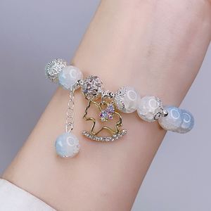 High Quality Stone Bead <b>Bracelet</b> for Women Gradient Smudged Glass Beads <b>Beaded</b> <b>Bracelet</b> Micro-inlaid Love Pendant <b>Bracelet</b> - Product Image 3