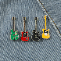 Broche de mode vintage pour guitare électrique, insigne de vêtements, sac d'accessoires, épingle d'instrument de personnalité, épinglette en métal émaillé pour violon