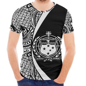 Personnalisé Samoa Noir Blanc Conception <span class=keywords><strong>Homme</strong></span> T-shirts Polynésie <span class=keywords><strong>Tatouage</strong></span> Hommes Casual O-cou T-shirts - Product Image 3