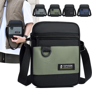 Topvosre Sac de poitrine pour homme, sac à bandoulière Oxford avec fermeture éclair, multifonctionnel, usage quotidien, style décontracté - Product Image 1