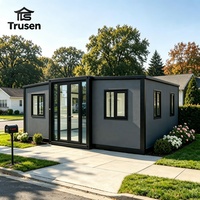 Maison conteneur extensible de luxe 20 pieds à installation rapide, préfabriquée en acier léger avec toilettes pour camping, jardin et usage extérieur