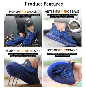 Calzado DE SEGURIDAD JIANKUN SBP CE + ASTM de Moda Calzado de Seguridad tejido volador transpirable suelas EVA + TPR zapatos de seguridad con punta de hierro/acero - Product Image 2