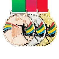 Médaille sportive personnalisée en métal 3D Oneway Or Argent Bronze pour Football Baseball Badminton