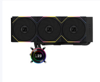 Refroidisseur de processeur liquide AIO Lian Li HydroShift LCD 360 TL avec écran LCD rond, tubes cachés, ventilateur UNI FAN ARGB PWM, roulement fluide 28dBA