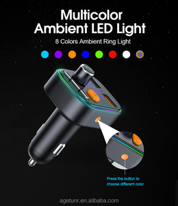 AGETUNR T48Q puerto USB de DVD bajo interruptor elevador de luz Led coche <span class=keywords><strong>MP3</strong></span> jugador cargador transmisor de FM - Product Image 2