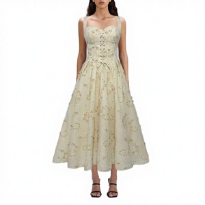 t New Wholesale Regular Sleeveless Strap Summer Midi Woven Plain Dyed Fashion Solid Color Casual Women's Elegant Sexy Dress - Product Image 2