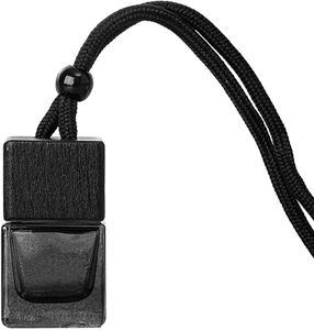 8ml Empty Car Hanging Diffuser Bottle <b>Mini</b> Air Freshener Essential Oil Perfume Glass with <b>Black</b> Wooden Screw Cap Square - Product Image 3