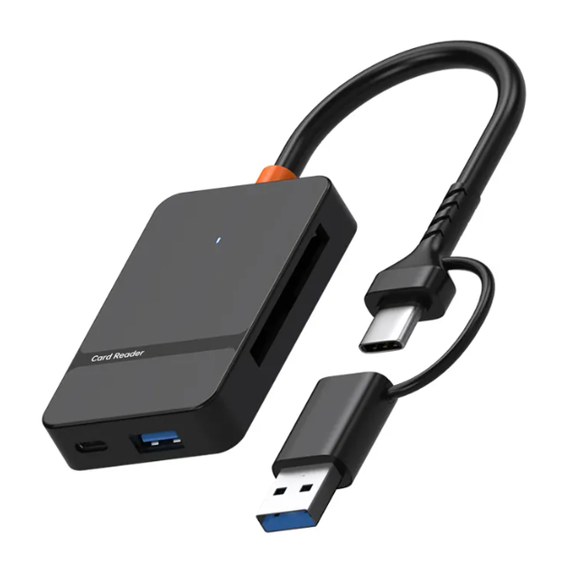 8 in 1 Usb 3.0 Hub Adapter Multi-ports Card Reader Support Sd/tf/ms/cf Dhc Sdxc Plug and Play Usb-c+usb for Laptop Phone Camera