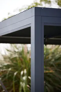 Personalizado gazebo ao ar livre elétrico impermeável motorizado louvered telhado bioclimatic alumínio pérgola cortinas ao ar livre impermeáveis