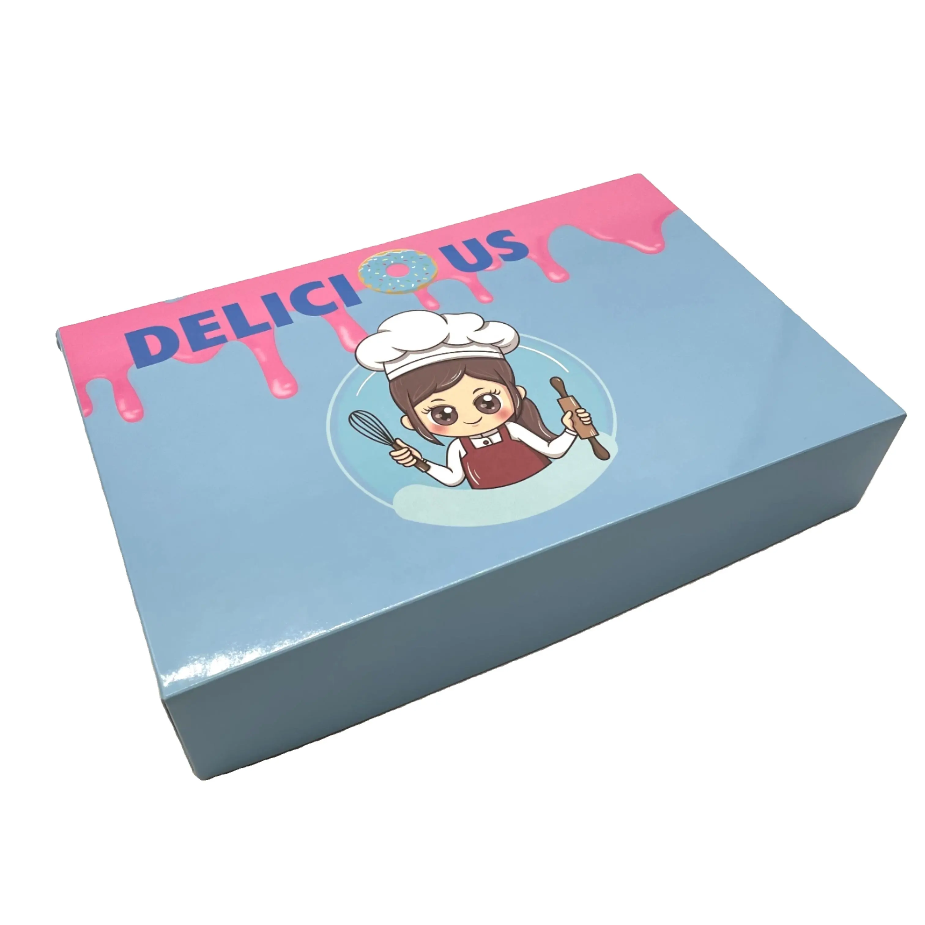 Food Grade Customized Printing Auto Popup Baking Box Cupcake Cookies Pastry Bread Donut Box Dessert Muffin Packing Take away Box