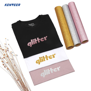 25*30cm/9.84 * 11.81in工場卸売カラーグリッター熱伝達ビニールフィルムシート耐久性のあるHTV鉄オングリッタービニールテキスタイル - Product Image 6