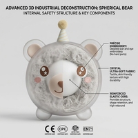 Peluche Ours Sphérique Kawaii Personnalisée en Gros avec Balle Rebondissante Intégrée, Rembourrage en Coton PP, Animal en Peluche Doux et Écologique pour Enfants