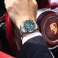 Poedagar 1423 Luxus Herren Mechanische Uhr Hohltourbillon Edelstahl Automatik-Armbanduhr Wasserdicht Leuchtend Montre