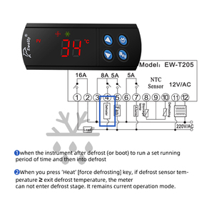 Termostato Electrónico EW-T205 para Refrigeración, Controlador de Temperatura para Descongelación de Refrigeradores y Gabinetes Frigoríficos - Product Image 3