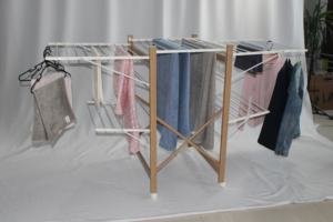 Séchoir à <span class=keywords><strong>linge</strong></span> pliable de luxe en bois et PVC de haute qualité pour la maison, utilisable à l'intérieur ou à l'extérieur - Product Image 6