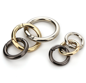 Chaveiro de liga de zinco redondo, barato em metal o anel redondo clipe mosquetão - Product Image 1