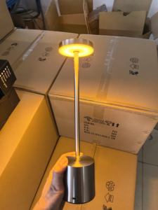 3 Colors Rechargeable Alloy Cordless LED Table <b>Lamp</b> <b>Touch</b> Switch Night <b>Light</b> Nordic Style Home Bar Restaurant Ambiance Desk <b>Lamp</b> - Product Image 5