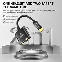 Adaptador de Cable de Audio USB C a Doble 3.5mm, Tarjeta de Sonido Externa, Cable Divisor para Auriculares y Micrófono para Teléfono, PC y Juegos